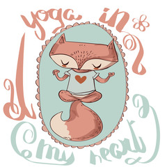 Cute fox enjoys the yoga