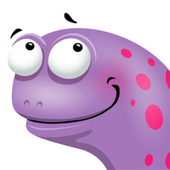 Naklejka premium Vector illustration of cartoon dinosaur character on white background.