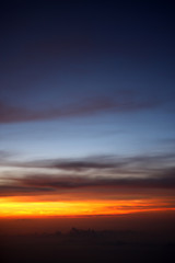 Beautiful sunset above the clouds