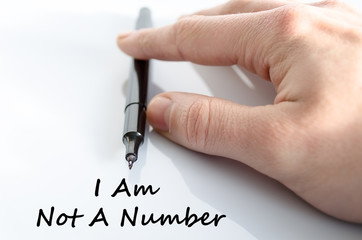 I am not a number text concept