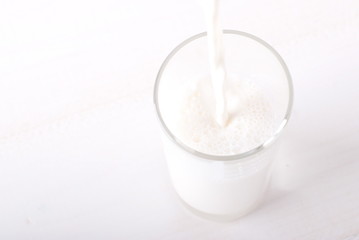 Milk poured into glass
