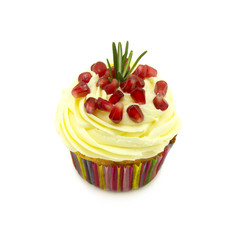 Cupcake with pomegranate