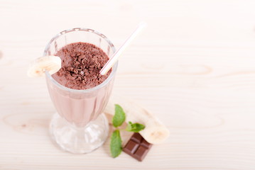 chocolate cocktail with banana