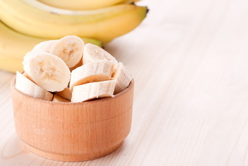 banana slices in a plate