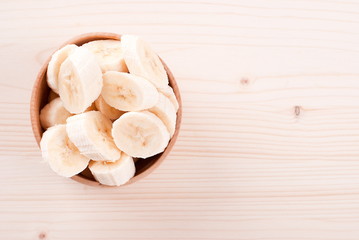 banana slices in a plate