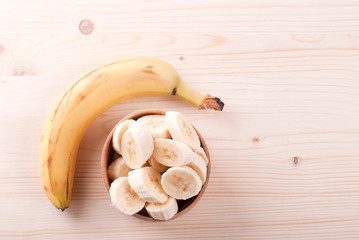 banana slices in a plate