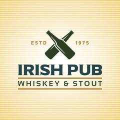 irish pub label. vector eps10 illustration