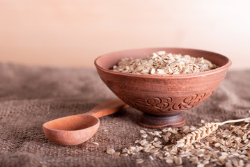 raw oatmeal in a bowl