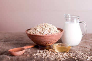 raw oatmeal in a bowl