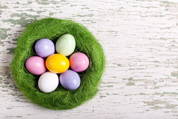 Easter eggs in the nest