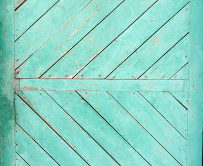 detail of blue wooden barn door