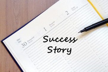 Success story write on notebook