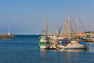 Fototapeta premium Small marina in Ashqelon, Israel.