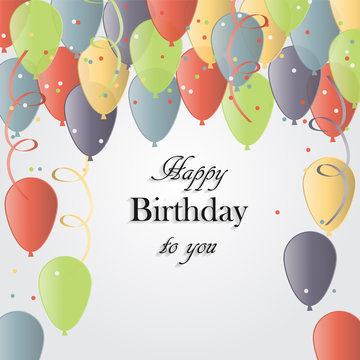 Vector illustration of a happy birthday greeting card