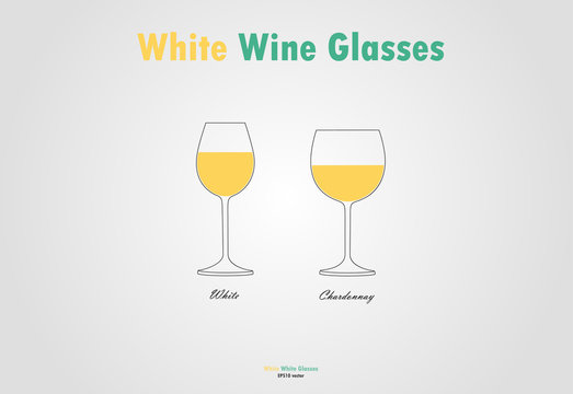 White wine glass silhouettes vector