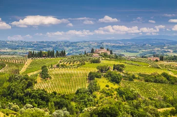 Fototapeten Scenic Tuscany landscape with blue sky and clouds, Italy © JFL Photography