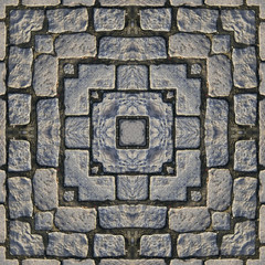 Kaleidoscope abstract background. Seamless pattern. Stone paveme
