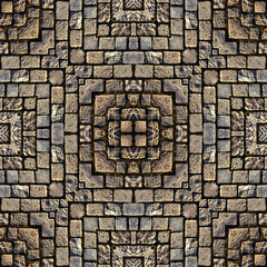 Kaleidoscope abstract background. Seamless pattern. Stone paveme