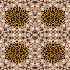 Kaleidoscope abstract background. Seamless pattern. Based on leo