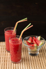 Watermelon juice in glass