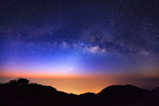 Milky Way Galaxy at Doi Luang Chiang Dao is a 2,225 m. high moun