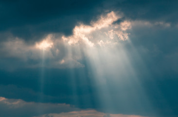 Rays of the sun breaking through the clouds
