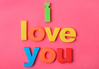I love you words on background