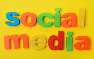 Social Media words on background