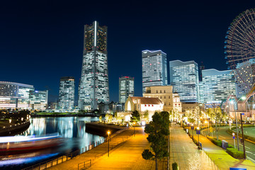 Fototapeta na wymiar Yokohama city at night