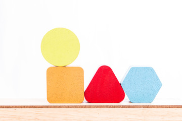 colour wooden geometry