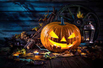 Halloween pumpkin head jack lantern