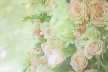 Spring blossom background abstract floral, green leaves and whit