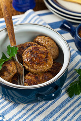Breakfast Cutlets or Sausage Patties. Selective focus.
