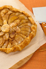Pear Pie with Brown Sugar. Selective soft focus.