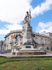 column on the Avenida de Liberdade in Lisbon the Capital city of Portugal
