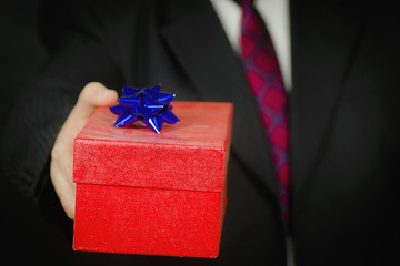 Giving a red box gifts