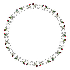 Round vector frame with flies.