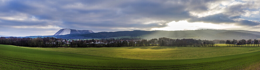 scenic Landscape near Bad Frankenhausen in the Kiffhaeuser mount