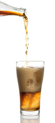 Pouring Coke into the Glass isolated