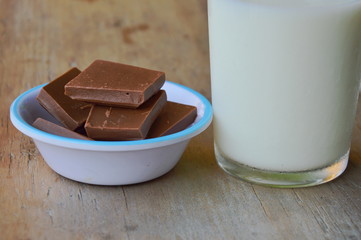 chocolate on cup eat with milk