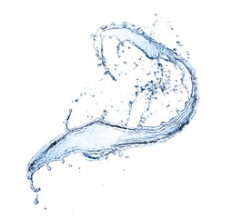 Fototapeta na wymiar Blue water splash isolated on white background