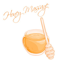 vector hand drawn illustration of isolated massage honey