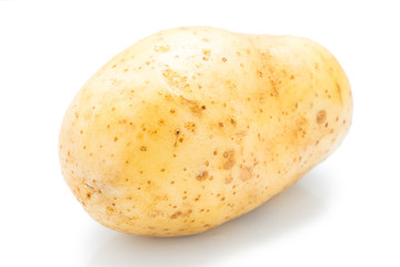 Raw Potato on White background