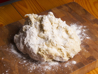 dough on a wooden Board