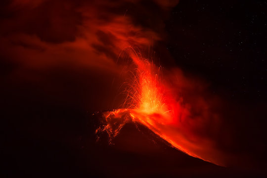 Tungurahua Volcano Spews Lava And Ash