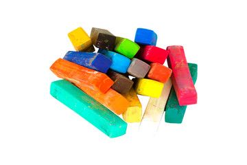 chalk Pastels Set for Art Drawing Scrapbooking isolated on white