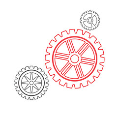 Obraz premium Gears set stroke