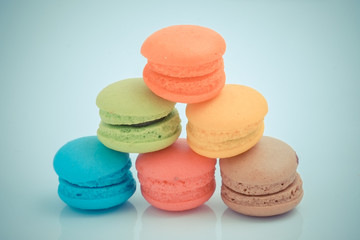macaroon with filter effect retro vintage style