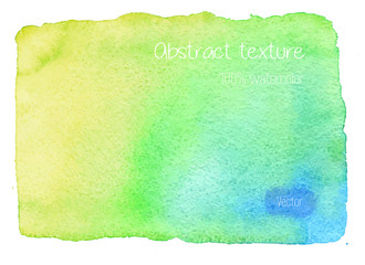 Obraz premium Real watercolor abstract, hand painted watercolor background, texture. Wet brush painted red, green and yellow vector illustration. Unique colorful vector graphic design template.
