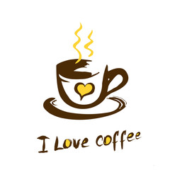  I love coffee poster illustration